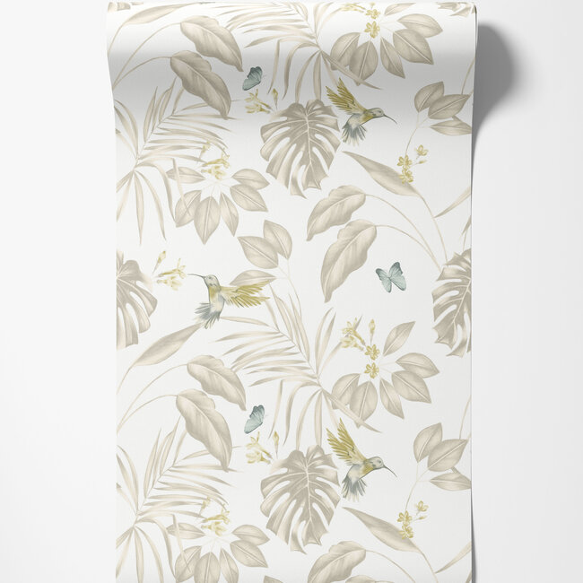 Dutch Wallcoverings Dutch Wallcoverings - FC Laid Bare- Hummingbird Pearl - Vliesbehang - 10m x 50cm - LBK50114W