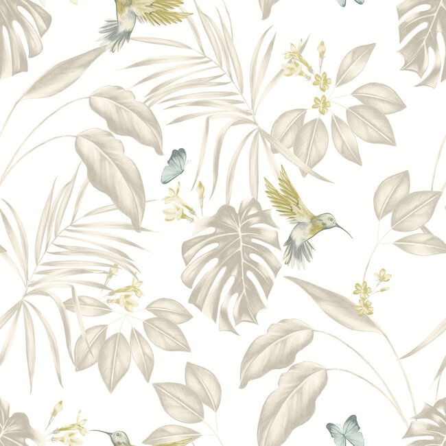 Dutch Wallcoverings Dutch Wallcoverings - FC Laid Bare- Hummingbird Pearl - Vliesbehang - 10m x 50cm - LBK50114W