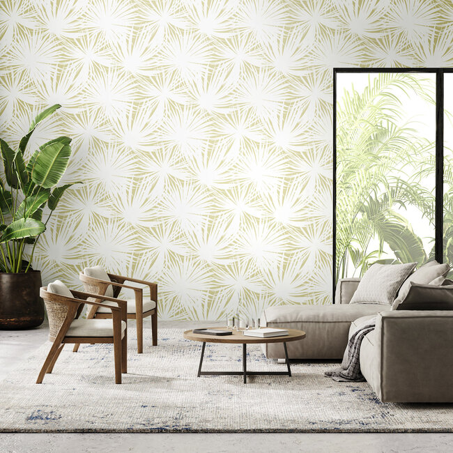 Dutch Wallcoverings Dutch Wallcoverings - FC Laid Bare- Palm Silhouette Moss - Vliesbehang - 10m x 50cm - LBK50146W