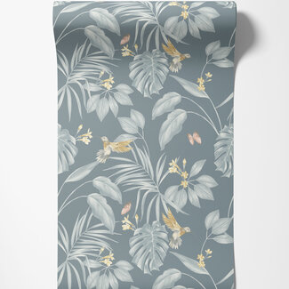 Dutch Wallcoverings Dutch Wallcoverings - FC Laid Bare- Hummingbird Petrol - LBK50163W