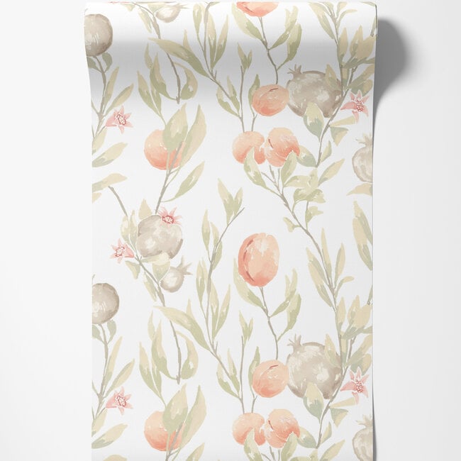 Dutch Wallcoverings Dutch Wallcoverings - FC Laid Bare- Pomegranate Trail Blossom - Vliesbehang - 10m x 50cm - LBK50137W