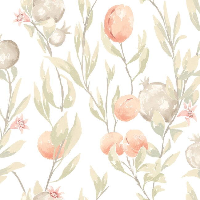 Dutch Wallcoverings Dutch Wallcoverings - FC Laid Bare- Pomegranate Trail Blossom - Vliesbehang - 10m x 50cm - LBK50137W
