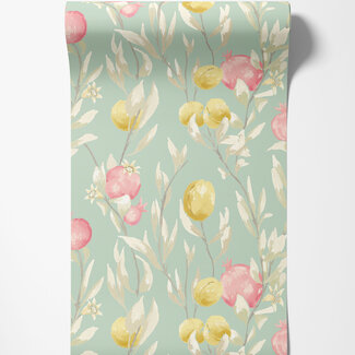Dutch Wallcoverings Dutch Wallcoverings - FC Laid Bare- Pomegranate Trail Seafoam - LBK50150W
