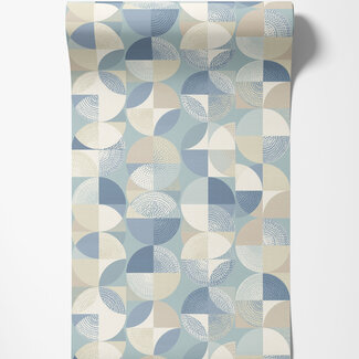 Dutch Wallcoverings Dutch Wallcoverings - FC Laid Bare- Orb Copenhagen Blue - LBK50162W