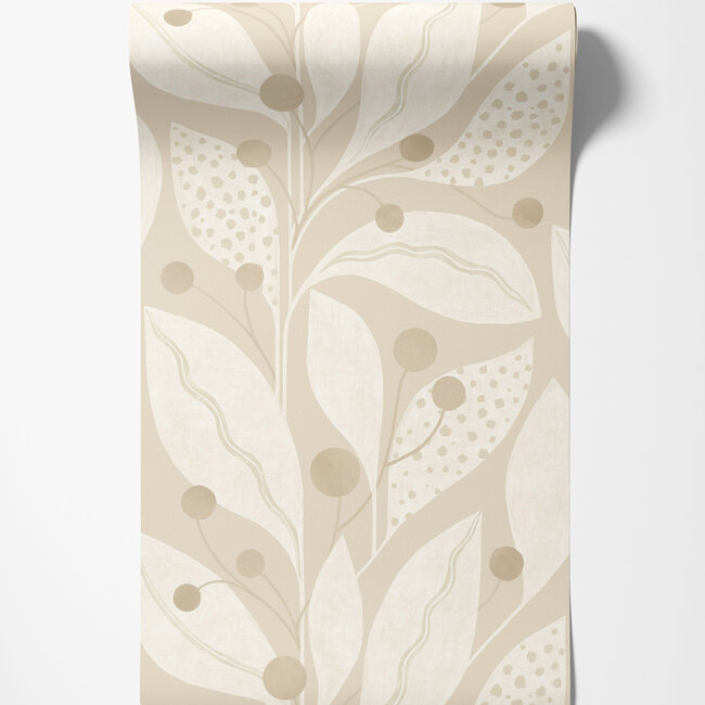 Dutch Wallcoverings Dutch Wallcoverings - FC Laid Bare- Berry Dot Flax - Vliesbehang - 10m x 50cm - LBK50105W