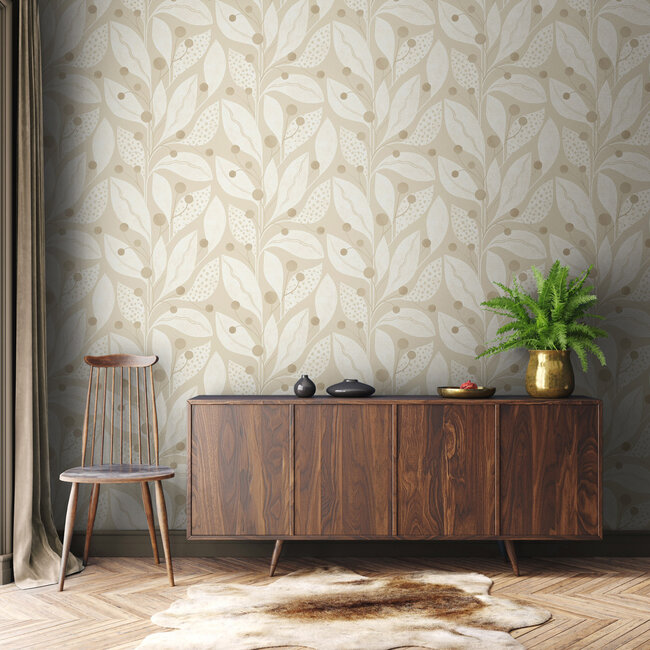 Dutch Wallcoverings Dutch Wallcoverings - FC Laid Bare- Berry Dot Flax - Vliesbehang - 10m x 50cm - LBK50105W