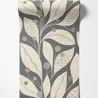 Dutch Wallcoverings Dutch Wallcoverings - FC Laid Bare- Berry Dot Carbon - LBK50119W