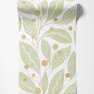 Dutch Wallcoverings Dutch Wallcoverings - FC Laid Bare- Berry Dot Artichoke - LBK50141W