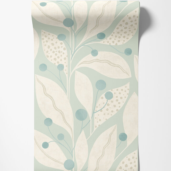 Dutch Wallcoverings Dutch Wallcoverings - FC Laid Bare- Berry Dot Duckegg - Vliesbehang - 10m x 50cm - LBK50149W