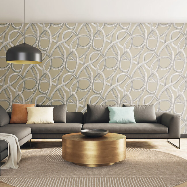 Dutch Wallcoverings Dutch Wallcoverings - FC Laid Bare- Twisted Geo Stone - Vliesbehang - 10m x 50cm - LBK50117W