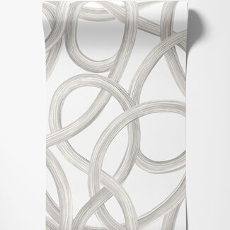 Dutch Wallcoverings Dutch Wallcoverings - FC Laid Bare- Twisted Geo Silver - LBK50124W