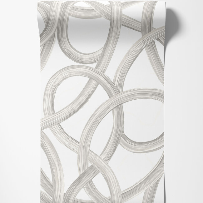 Dutch Wallcoverings Dutch Wallcoverings - FC Laid Bare- Twisted Geo Silver - Vliesbehang - 10m x 50cm - LBK50124W