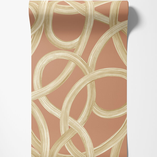 Dutch Wallcoverings Dutch Wallcoverings - FC Laid Bare- Twisted Geo Ginger - Vliesbehang - 10m x 50cm - LBK50131W