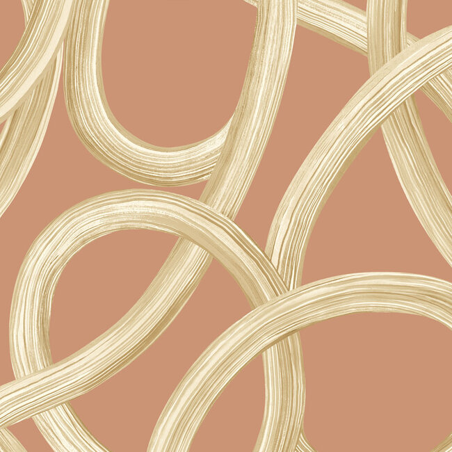 Dutch Wallcoverings Dutch Wallcoverings - FC Laid Bare- Twisted Geo Ginger - Vliesbehang - 10m x 50cm - LBK50131W