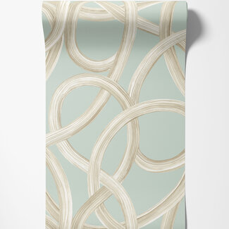 Dutch Wallcoverings Dutch Wallcoverings - FC Laid Bare- Twisted Geo Opal - LBK50153W