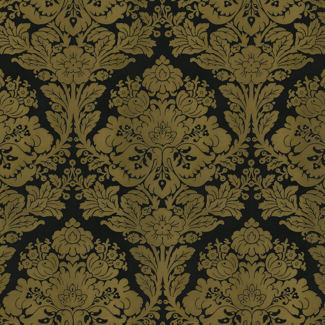 Dutch Wallcoverings Dutch Wallcoverings - FC New Tekko medaillon zwart/goud - Vliesbehang - 10m x 106cm - 20001