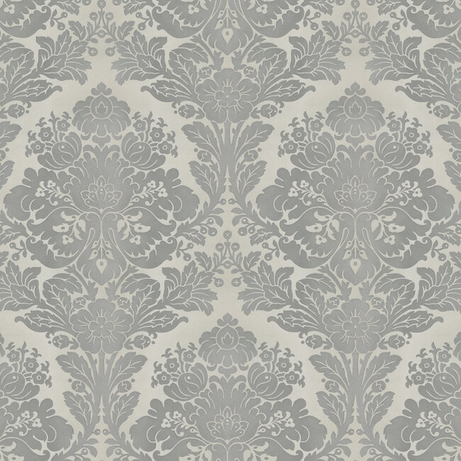 Dutch Wallcoverings Dutch Wallcoverings - FC New Tekko medaillon grijs/zilver - Vliesbehang - 10m x 106cm - 20005