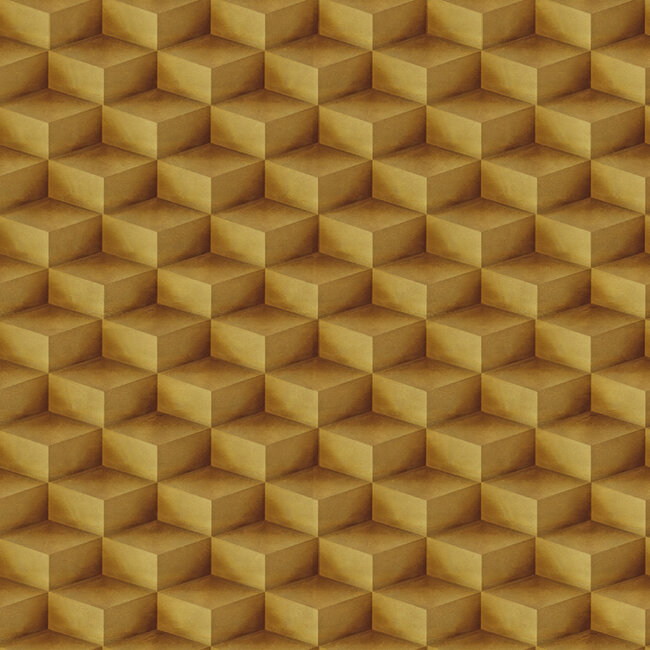 Dutch Wallcoverings Dutch Wallcoverings - FC New Tekko blokje goud - Vliesbehang - 10m x 106cm - 20015