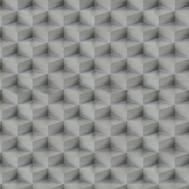 Dutch Wallcoverings Dutch Wallcoverings - FC New Tekko blokje zilver - Vliesbehang - 10m x 106cm - 20018