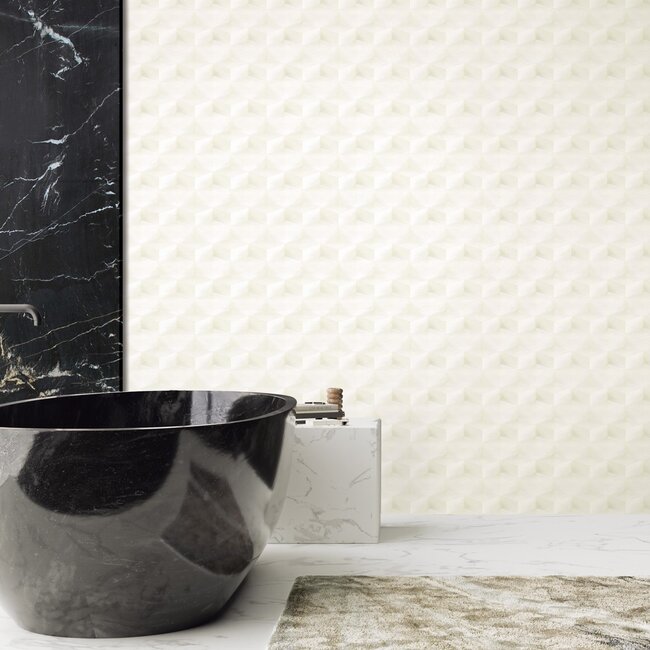 Dutch Wallcoverings Dutch Wallcoverings - FC New Tekko blokje wit - Vliesbehang - 10m x 106cm - 20019