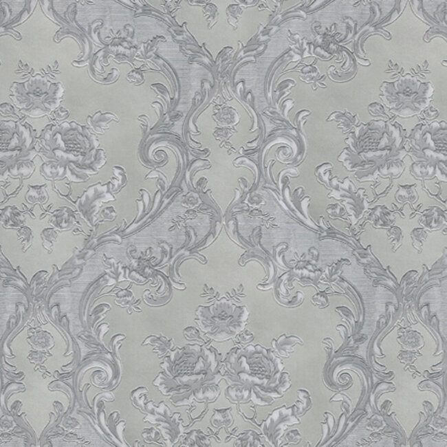 Dutch Wallcoverings Dutch Wallcoverings - FC New Tekko medaillon zilver - Vliesbehang - 10m x 106cm - 20024