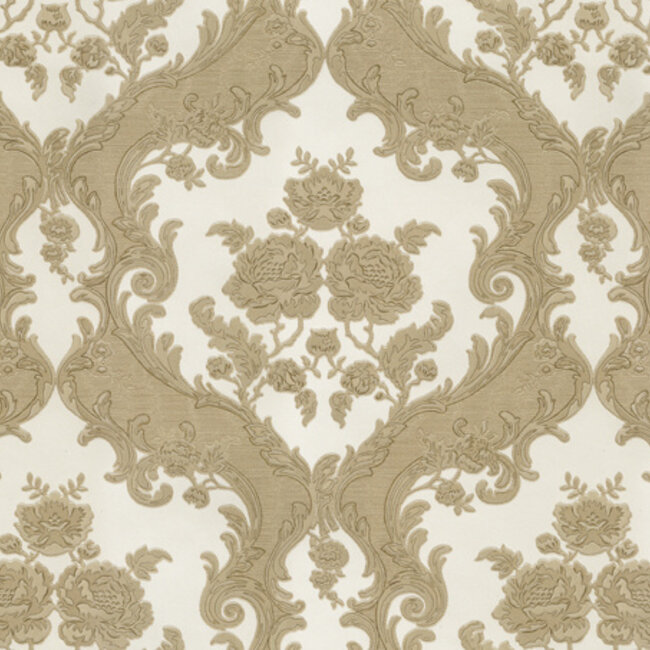 Dutch Wallcoverings Dutch Wallcoverings - FC New Tekko medaillon wit/beige - Vliesbehang - 10m x 106cm - 20028