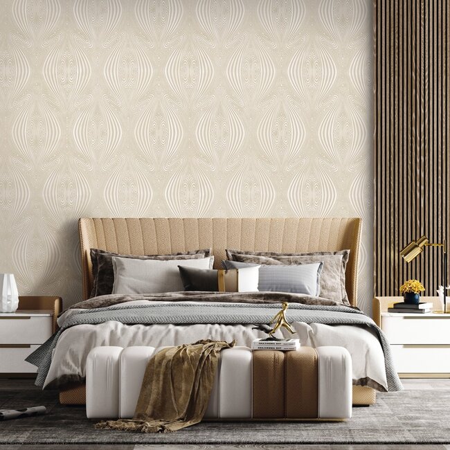 Dutch Wallcoverings Dutch Wallcoverings - FC New Tekko dessin wit - Vliesbehang - 10m x 106cm - 20042