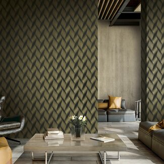 Dutch Wallcoverings Dutch Wallcoverings - FC New Tekko golf zwart/goud - 20044