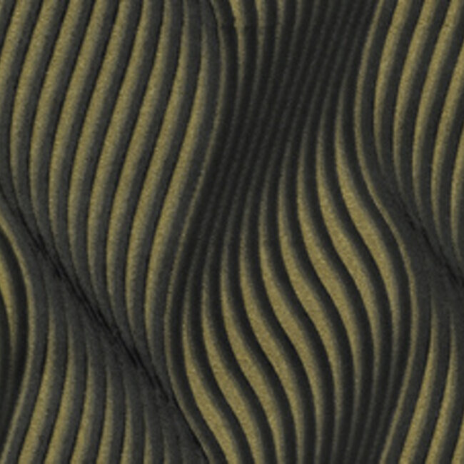 Dutch Wallcoverings Dutch Wallcoverings - FC New Tekko golf zwart/goud - Vliesbehang - 10m x 106cm - 20044