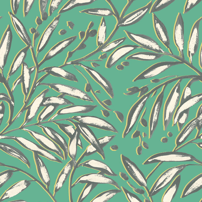Dutch Wallcoverings Dutch Wallcoverings - FC Riches of Nature- Lorena Vine Emerald - Vliesbehang - 10m x 50cm - RON50111W