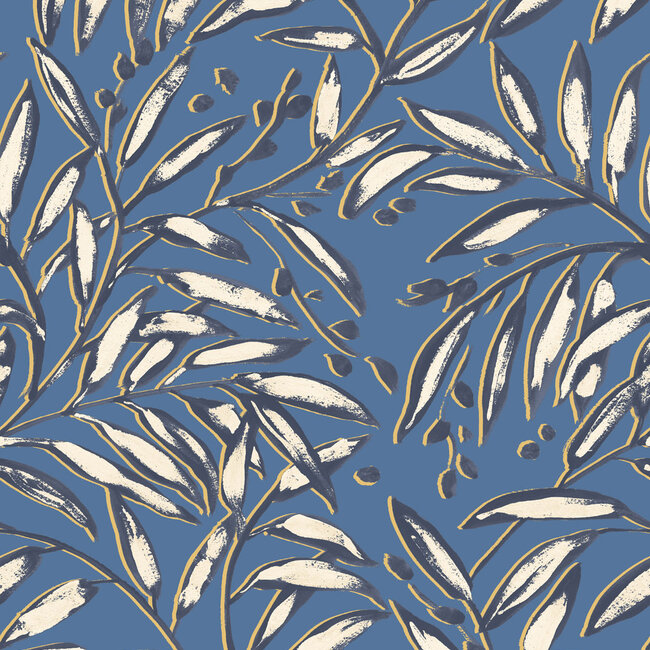 Dutch Wallcoverings Dutch Wallcoverings - FC Riches of Nature- Lorena Vine Indigo - Vliesbehang - 10m x 50cm - RON50113W
