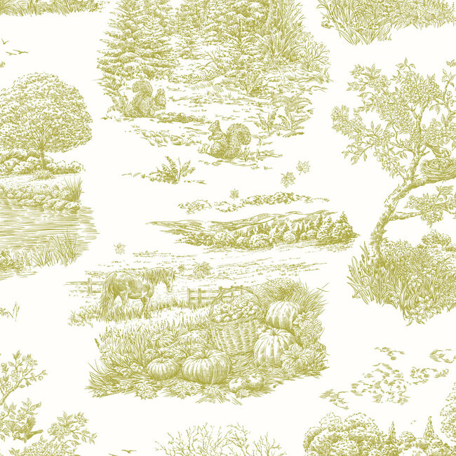 Dutch Wallcoverings Dutch Wallcoverings - FC Riches of Nature- Eve Toile Olive - Vliesbehang - 10m x 50cm - RON50123W