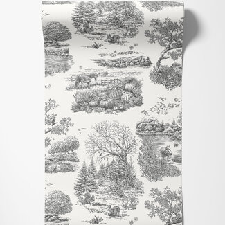 Dutch Wallcoverings Dutch Wallcoverings - FC Riches of Nature- Eve Toile Noir - RON50125W