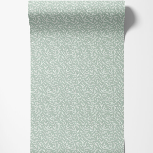 Dutch Wallcoverings Dutch Wallcoverings - FC Riches of Nature- Dotty Leaf Seafoam - Vliesbehang - 10m x 50cm - RON50142W