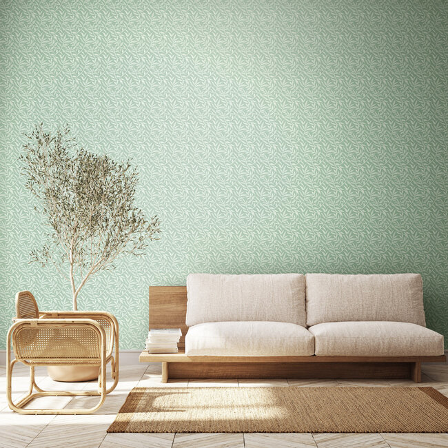 Dutch Wallcoverings Dutch Wallcoverings - FC Riches of Nature- Dotty Leaf Seafoam - Vliesbehang - 10m x 50cm - RON50142W