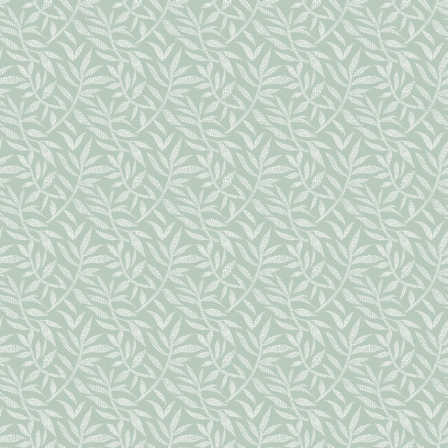 Dutch Wallcoverings Dutch Wallcoverings - FC Riches of Nature- Dotty Leaf Seafoam - Vliesbehang - 10m x 50cm - RON50142W