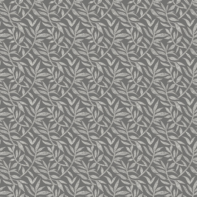 Dutch Wallcoverings Dutch Wallcoverings - FC Riches of Nature- Dotty Leaf Charcoal - Vliesbehang - 10m x 50cm - RON50144W