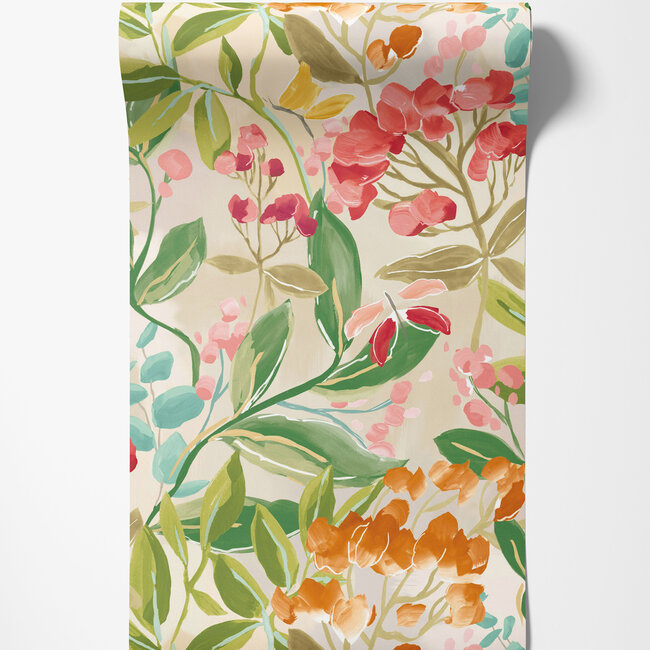 Dutch Wallcoverings Dutch Wallcoverings - FC Riches of Nature- Florence Olive/Amber - Vliesbehang - 10m x 50cm - RON50106W