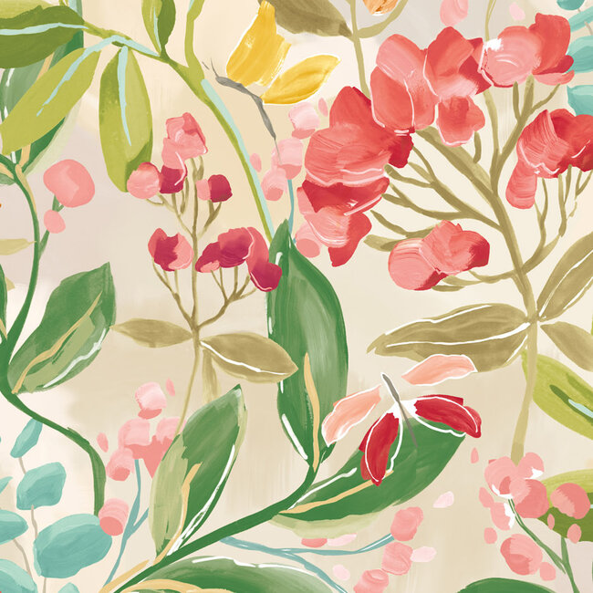 Dutch Wallcoverings Dutch Wallcoverings - FC Riches of Nature- Florence Olive/Amber - Vliesbehang - 10m x 50cm - RON50106W