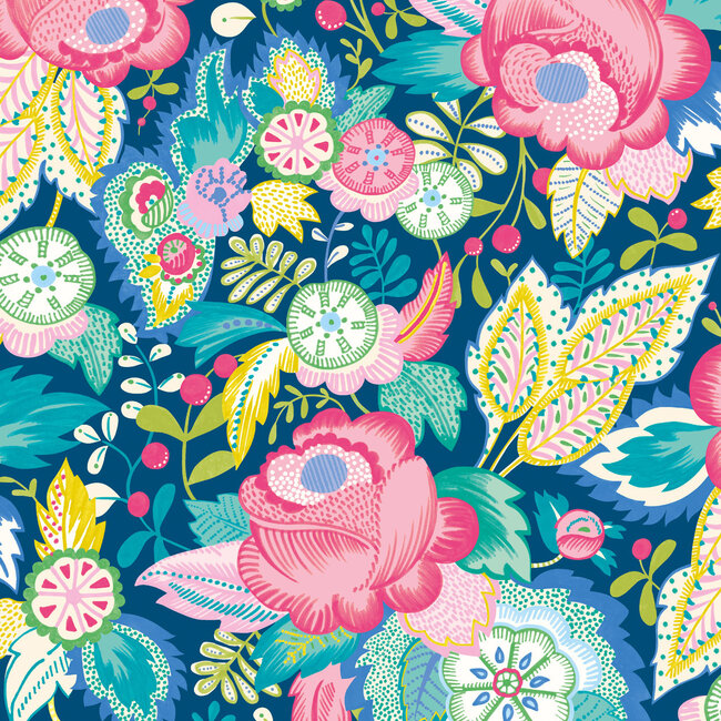 Dutch Wallcoverings Dutch Wallcoverings - FC Riches of Nature- Emily Rose Cornflower Mix - Vliesbehang - 10m x 50cm - RON50135W