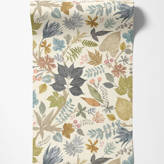 Dutch Wallcoverings Dutch Wallcoverings - FC Riches of Nature- Lush Leaves Linen/Fossil - RON50122W