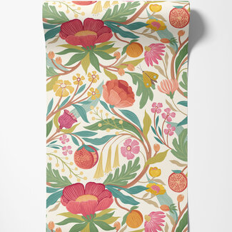 Dutch Wallcoverings Dutch Wallcoverings - FC Riches of Nature- Clementine Lipstick/Olive - RON50145W