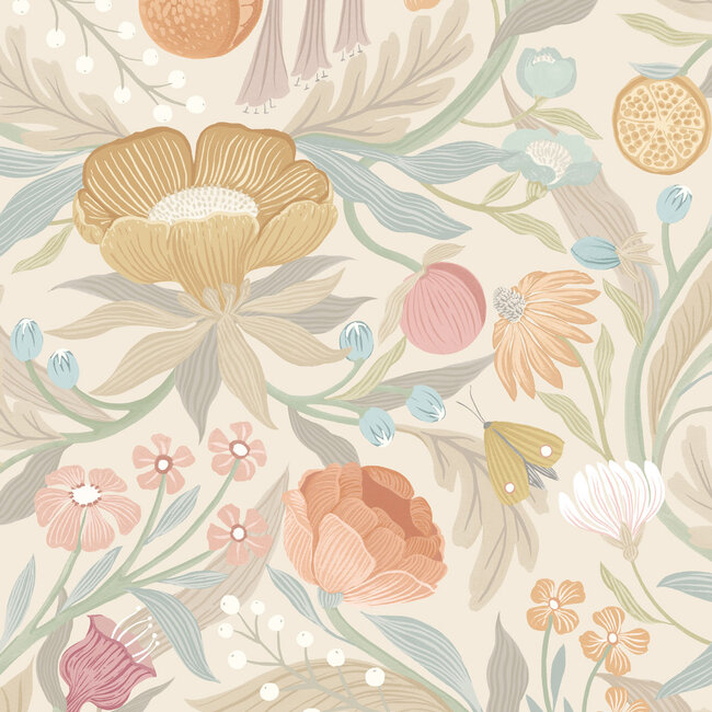 Dutch Wallcoverings Dutch Wallcoverings - FC Riches of Nature- Clementine Chalk/Parchment - Vliesbehang - 10m x 50cm - RON50151W
