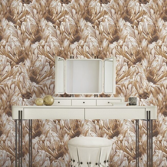 Dutch Wallcoverings Dutch Wallcoverings - FC Roberto Cavalli 9- veer bruin - Vliesbehang - 10m x 106cm - 21009