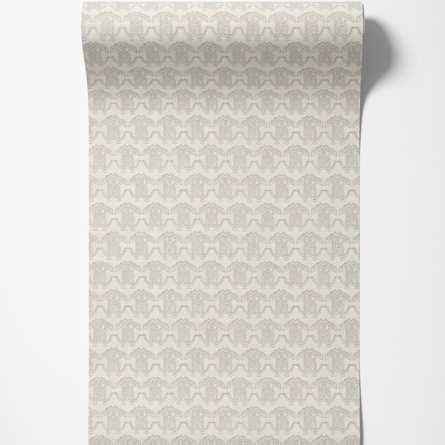 Dutch Wallcoverings Dutch Wallcoverings - FC Roberto Cavalli 9- logo wit - Vliesbehang - 10m x 106cm - 21032