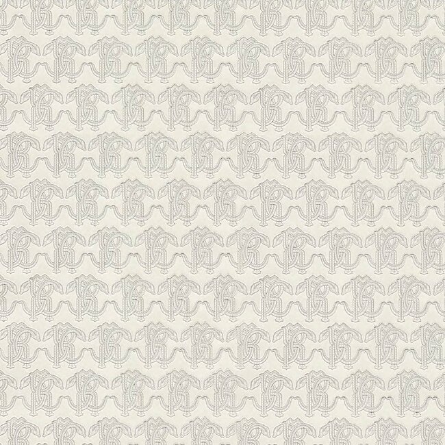 Dutch Wallcoverings Dutch Wallcoverings - FC Roberto Cavalli 9- logo wit - Vliesbehang - 10m x 106cm - 21032