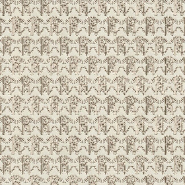 Dutch Wallcoverings Dutch Wallcoverings - FC Roberto Cavalli 9- logo beige - Vliesbehang - 10m x 106cm - 21035