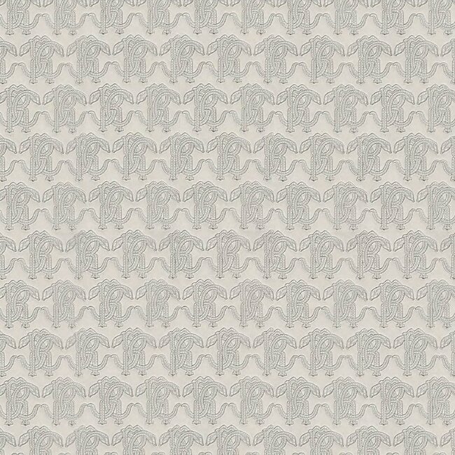 Dutch Wallcoverings Dutch Wallcoverings - FC Roberto Cavalli 9- logo grijs - Vliesbehang - 10m x 106cm - 21037