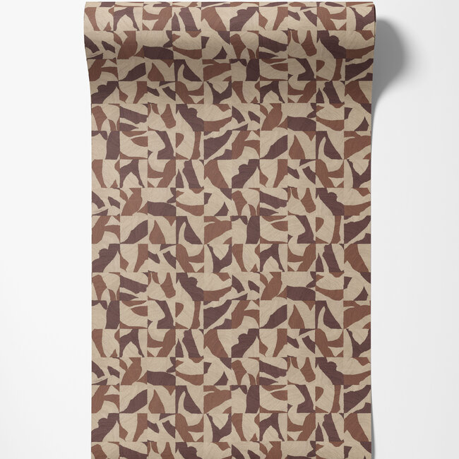 Dutch Wallcoverings Dutch Wallcoverings - FC Roberto Cavalli 9- blok bei/brn - Vliesbehang - 10m x 106cm - 21061