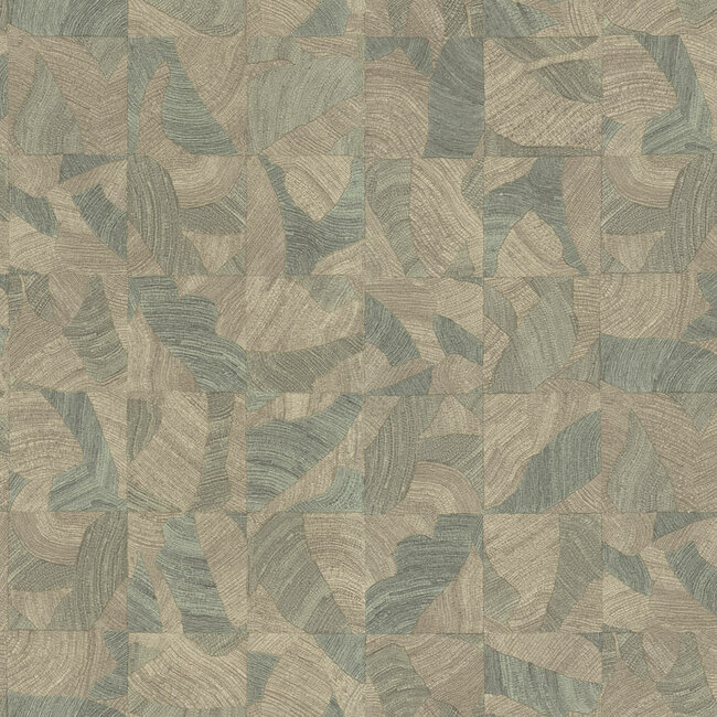 Dutch Wallcoverings Dutch Wallcoverings - FC Roberto Cavalli 9- blok grn/bei - Vliesbehang - 10m x 106cm - 21067